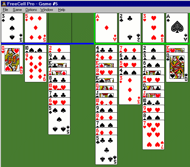 Freecell feature request: On tap, move single card to free cell instead of  free column — Green Felt Forum