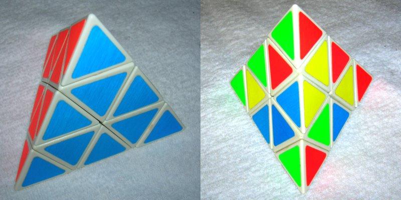 Pyraminx Start and scrambled